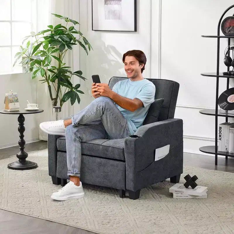 35.04 Inch Wide Single Sofa Bed