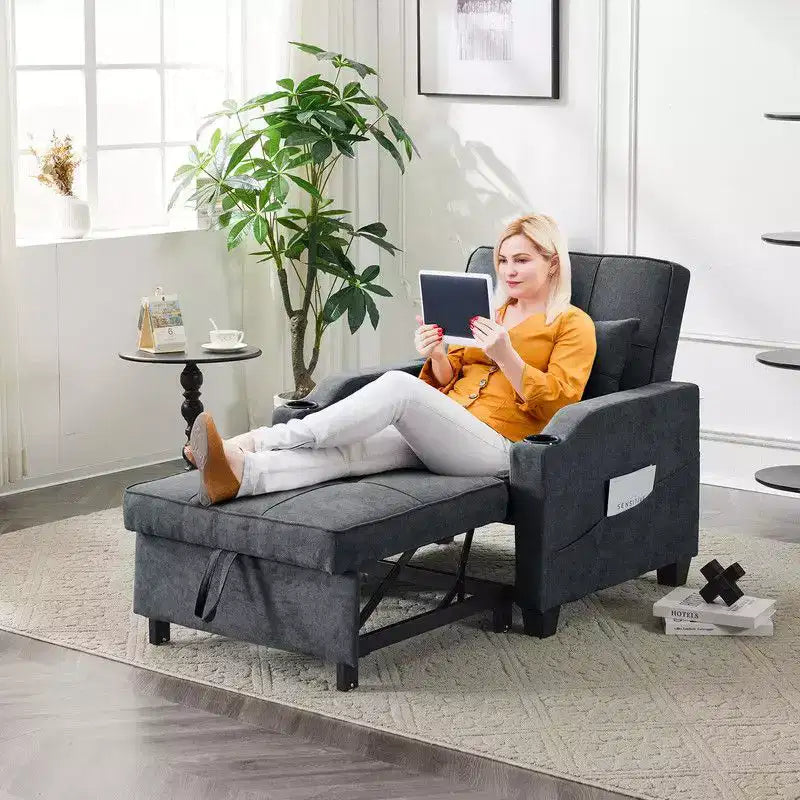 35.04 Inch Wide Single Sofa Bed