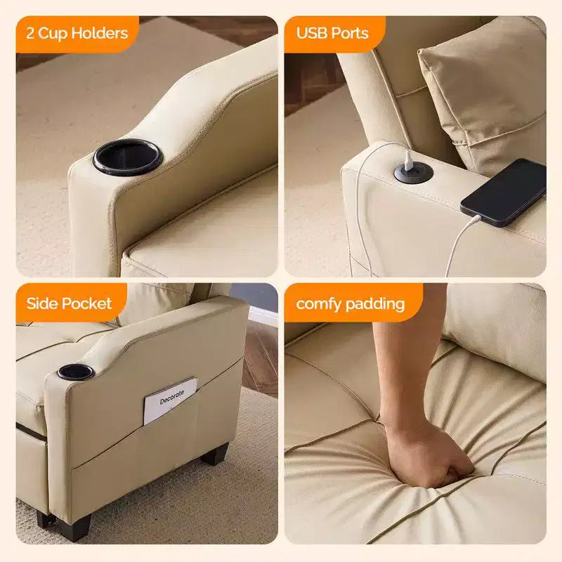 35.04 Inch Wide Single Sofa Bed