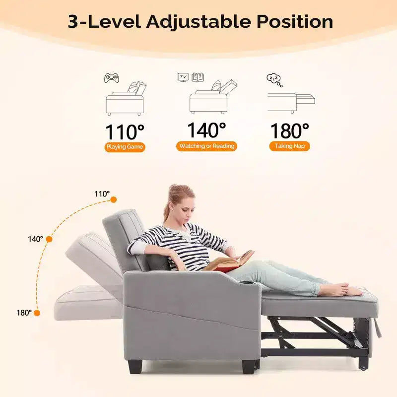 35.04 Inch Wide Single Sofa Bed