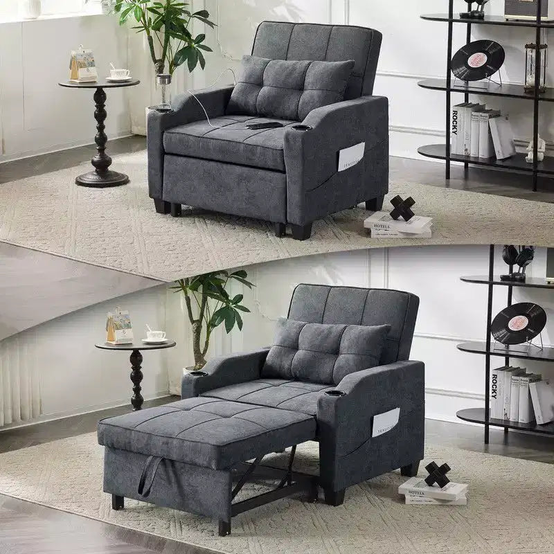 35.04 Inch Wide Single Sofa Bed